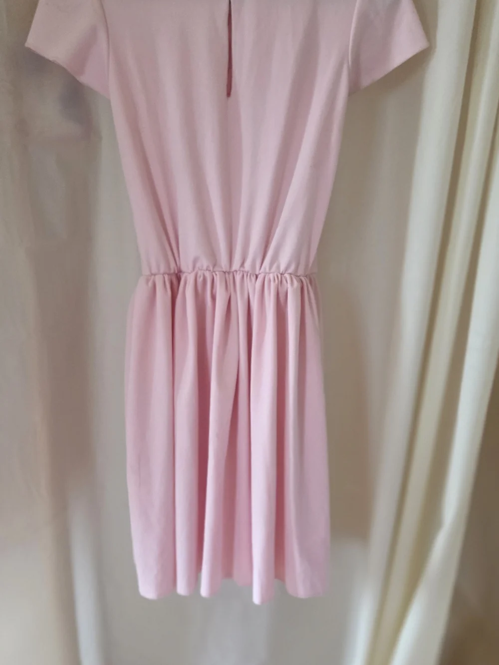 Costume Light Pink Smocked Casual Dress with Flutter Sleeves